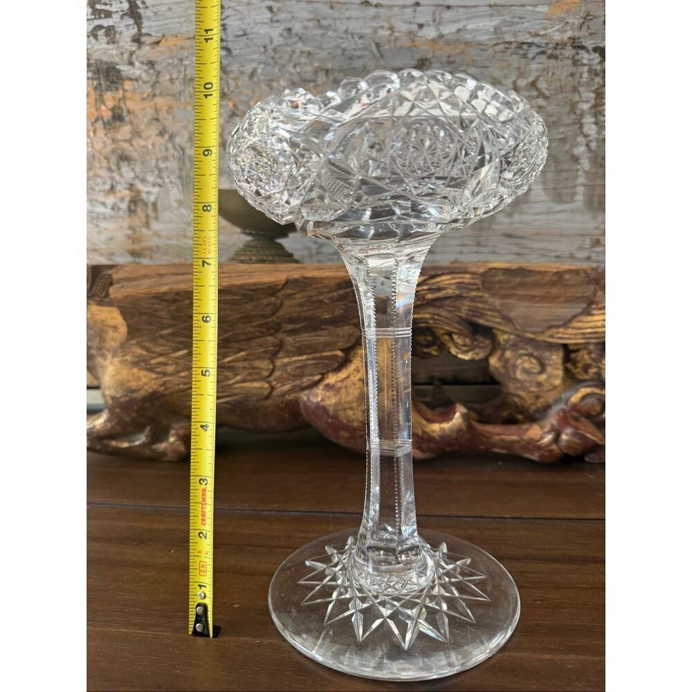 Elegant antique American Brilliant Period–style cut crystal compote heavy - Picture 6 of 9